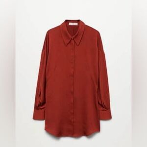 MANGO Flowy satin finish shirt